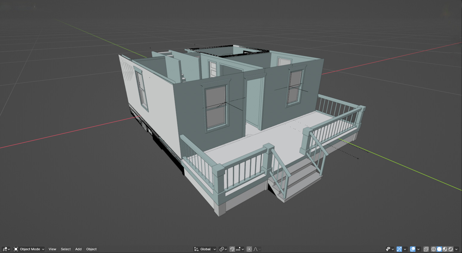 ↑ Reconstruction of the 'Model Home' featured in the video 'Introducing SpotMini' in Blender.